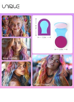 Unique 8 Pcs Temporary Hair Color - Hair Chalk for Girls Washable - Temporary Hair Color for Kids Adults - For Sport Events Birthday Cosplay Festivals Hair DIY Party  - Image 2