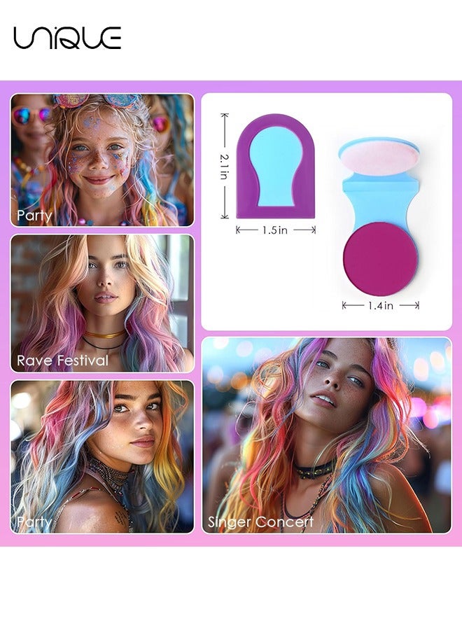 Unique 8 Pcs Temporary Hair Color - Hair Chalk for Girls Washable - Temporary Hair Color for Kids Adults - For Sport Events Birthday Cosplay Festivals Hair DIY Party - Image 2