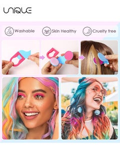 Unique 8 Pcs Temporary Hair Color - Hair Chalk for Girls Washable - Temporary Hair Color for Kids Adults - For Sport Events Birthday Cosplay Festivals Hair DIY Party  - Image 5