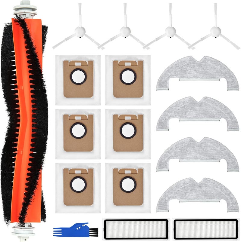 oGoDeal Accessory Set for Dreame D10 Plus, 4 x Mop Mop Pads 6 x Dust Bags 1 x Main Brush 4 x Side Brushes 2 x Filters, Robot Vacuum Cleaner Replacement Parts Accessories - Image 1