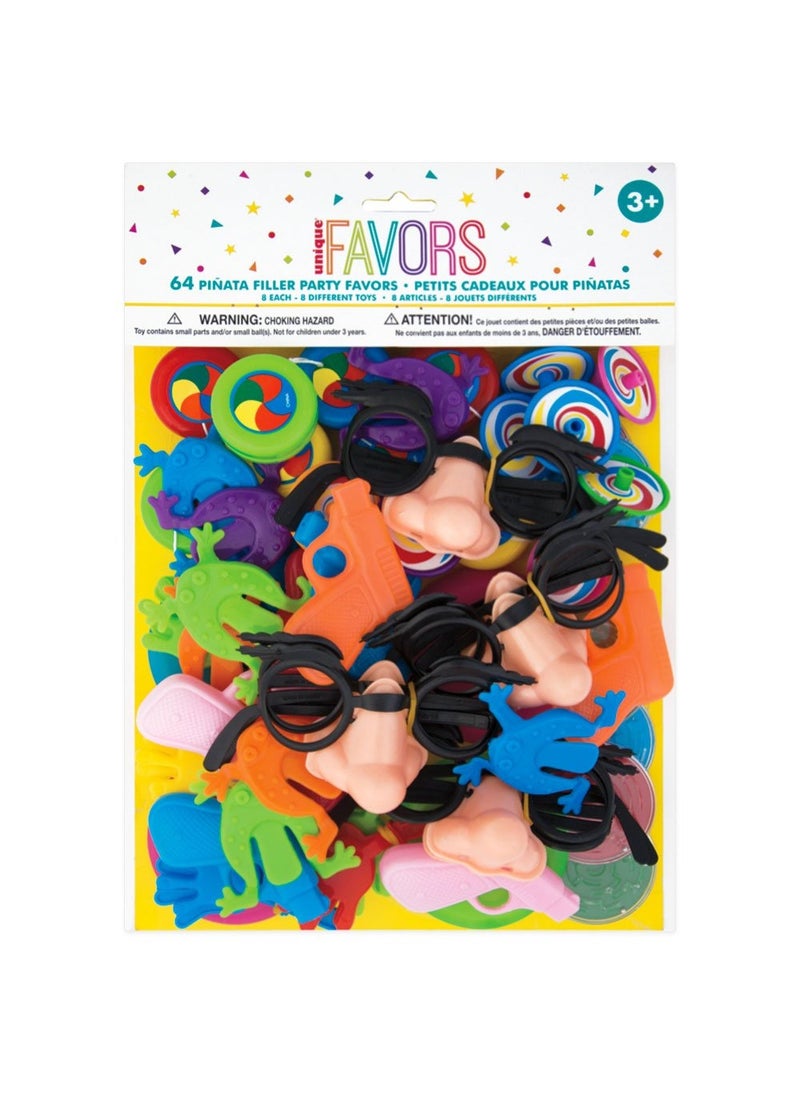 يونيك لعبة ميني ميكس بلاستيك متعددة الألوان، عبوة من 64 قطعة