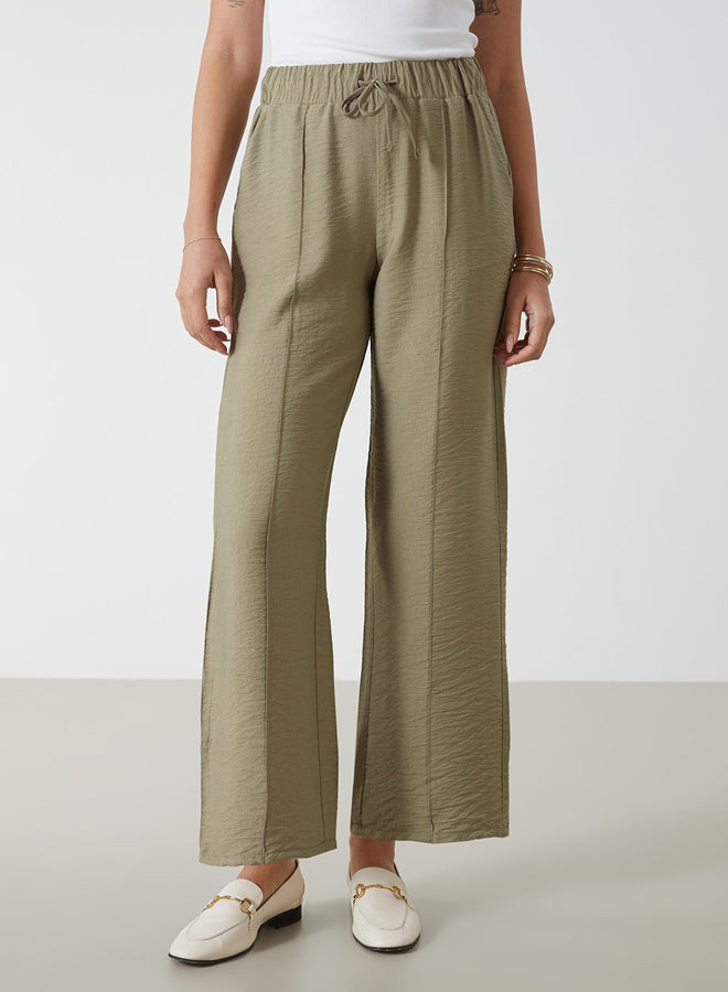 LC WAIKIKI Elastic Waist Textured Wide Leg Women's Trousers  - Image 2