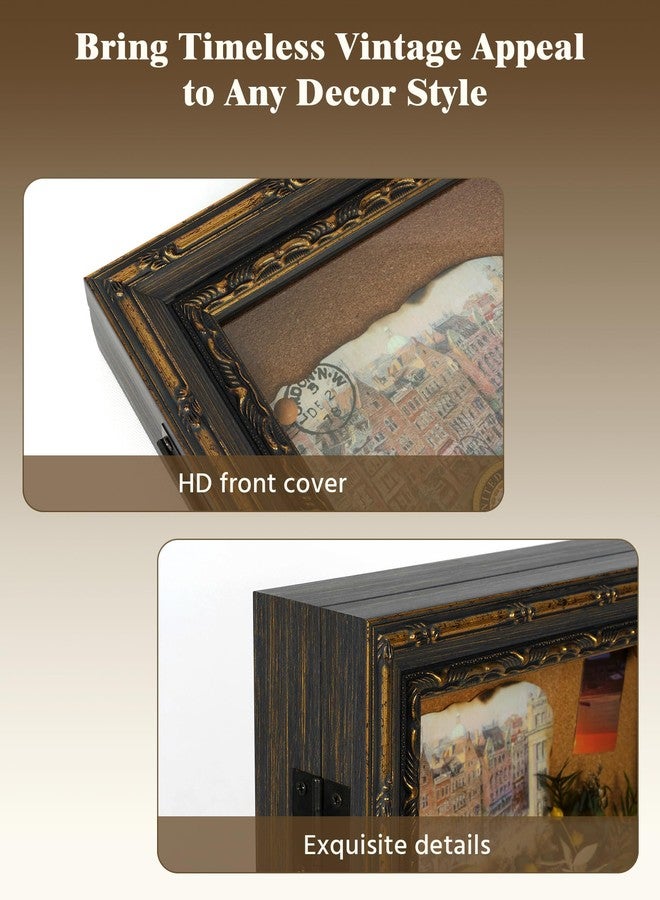 FOLKOR 11x14 Shadow Box Frame Display Case for Vintage Collectibles, Antique Picture Frame Display Case Box for Memorabilia, Pet Items, Travel Souvenirs, Wedding Memories, Cork, Tickets (Black Gold) - Image 4