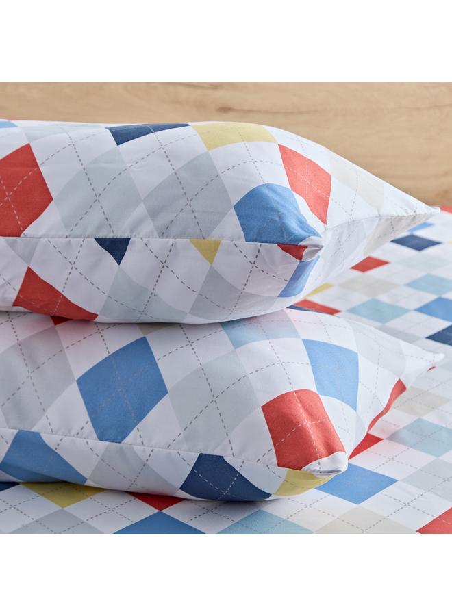 Home Box Nora 2-Piece Plaid Reversible Microfibre Pillow Cover Set - 50x75 cm  - Image 2