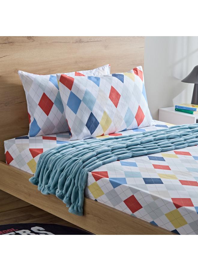 Home Box Nora 2-Piece Plaid Reversible Microfibre Pillow Cover Set - 50x75 cm  - Image 4