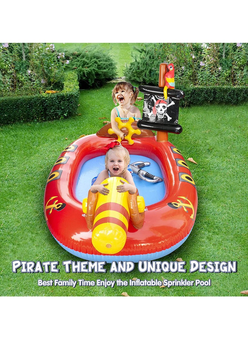 AUTOYSUR Inflatable Swimming Pool,Kiddie Pool,Kid Inflatable Pool Pirate Ship Pool,Durable and Thickened Design for Kids(190 * 110 * 90CM)  - Image 2
