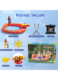 Inflatable Swimming Pool,Kiddie Pool,Kid Inflatable Pool Pirate Ship Pool,Durable and Thickened Design for Kids(190 * 110 * 90CM) - pzsku/ZBF94651560BF9BCE9977Z/45/_/1718347072/e76b74a0-1b81-4bd1-90e1-09646add61ee