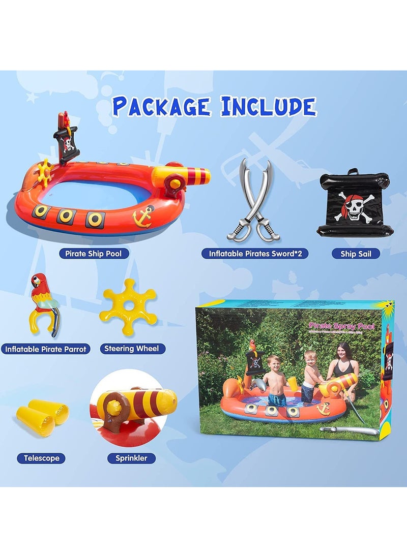AUTOYSUR Inflatable Swimming Pool,Kiddie Pool,Kid Inflatable Pool Pirate Ship Pool,Durable and Thickened Design for Kids(190 * 110 * 90CM)  - Image 4