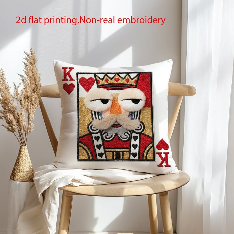 Set Of 2 Vintage Style Playing Card Pillow Covers 18x18 Inches - Image 5