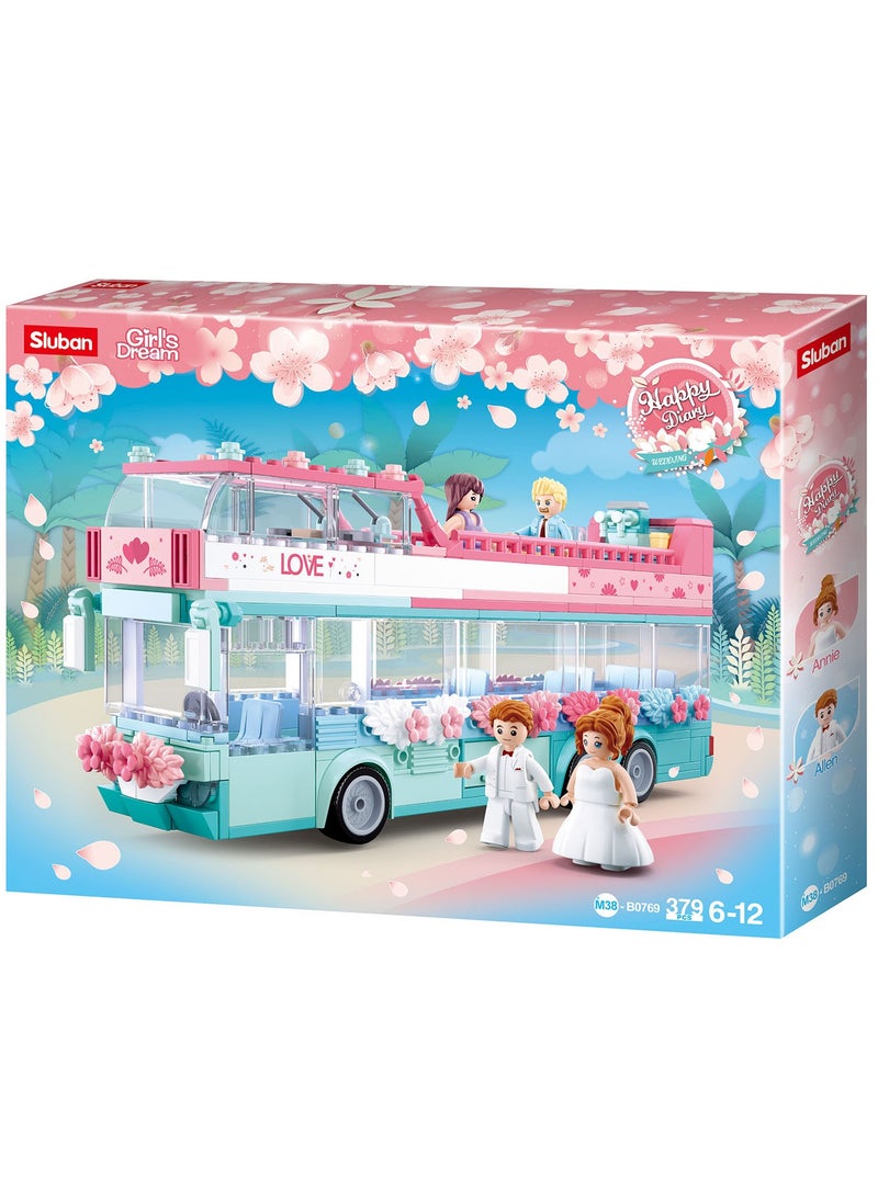Sluban Sluban Girls Dream Double Decker Wedding Party Bus! (379PCS)  - Image 2