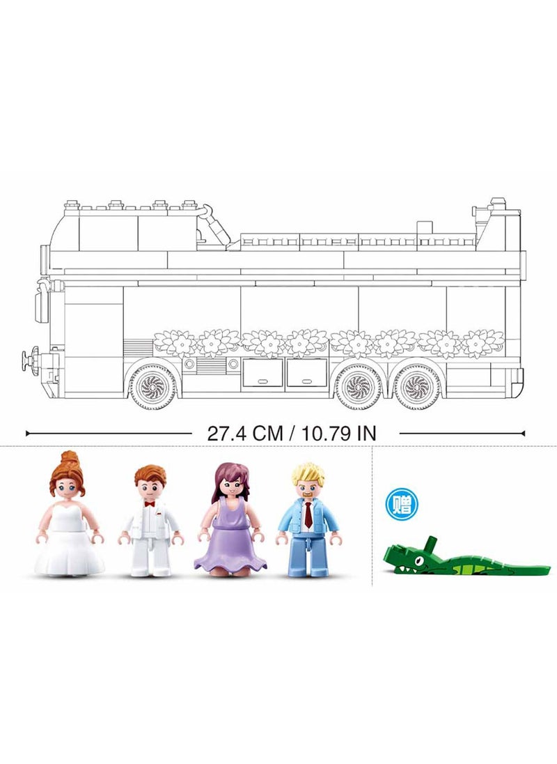 Sluban Sluban Girls Dream Double Decker Wedding Party Bus! (379PCS)  - Image 4