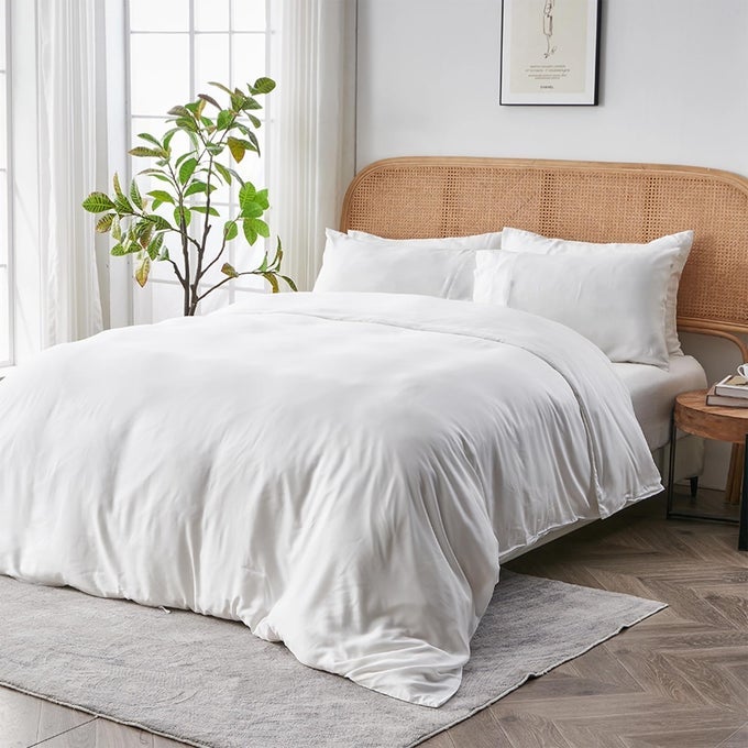 AIRYWEIGHT TENCEL DUVET COVER 100 LYOCELL DERIVED FROM EUCALYPTUS BUTTERY SOFT BEST COOLING SHEETS BY ARCHITECTURAL DIGEST SNOW KINGCAL KING 106X90