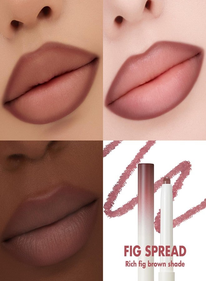 rom&nd LIP MATE PENCIL 07 Fig Spread - Precision Semi-Matte Lip Liner with Blending Brush for Effortless Natural Overlining, Contour & All-Day Wear - Image 2