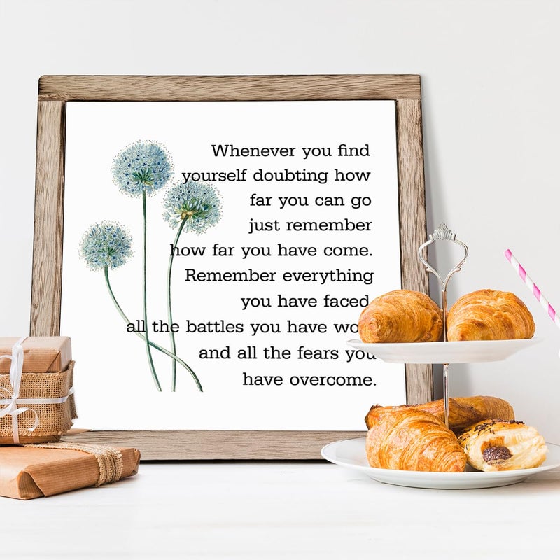 XJCUG Inspirational Quote Wood Plaque Sign, Inspirational Wall DÃ©cor, Be Brave Sign, Whenever You Find Yourself... Boho Office DÃ©cor, Motivational Desk DÃ©cor, Quotes Wall DÃ©cor, Inspirational Gift 9.9inch - Image 4