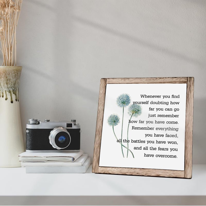 XJCUG Inspirational Quote Wood Plaque Sign, Inspirational Wall DÃ©cor, Be Brave Sign, Whenever You Find Yourself... Boho Office DÃ©cor, Motivational Desk DÃ©cor, Quotes Wall DÃ©cor, Inspirational Gift 9.9inch - Image 5