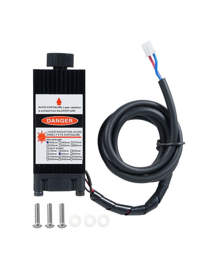 Generic Laser Engraving Module 2 Pin Interface Focusable Engraving 450nm 500mw Module Head 12V Blue Violet Light Adjustable Focus  - Image 1