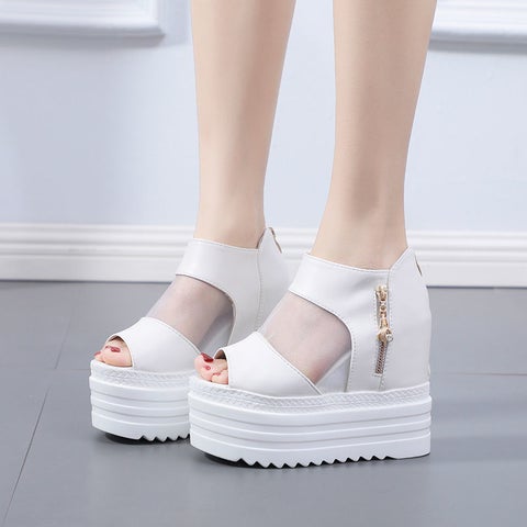 European Station Thong Cake Cool Boots Womens 2024 Summer New Style Thick-soled Mesh Mesh Mesh Mesh Mesh Mantle Boots for WomenWhite Y White Y