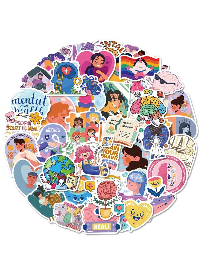 Bluejw 299 Psychological Health Education Stickers Psychological Treatment Cup Luggage Stickers - Image 4