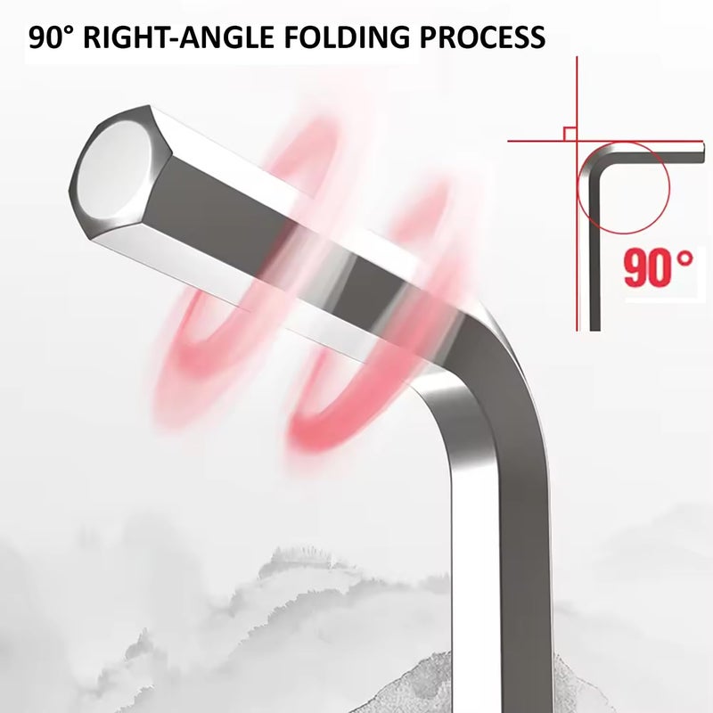 Harden 9PCS Medium Hex Key Wrench Strong Grip Durable Easy to Carry Plastic Clip for Storing 540602 - Image 5