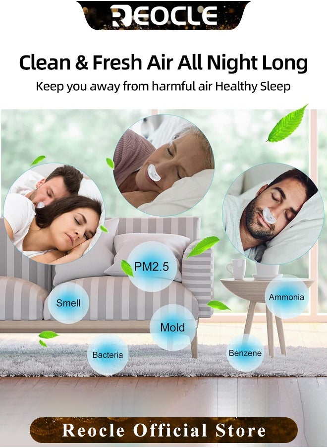 REOCLE - Electric Anti Snoring Devices Stop Snoring Anti Snoring Nasal Dilator Anti Snore Nose Vents Plugs Snoring Aid for Men and Women White - Image 1