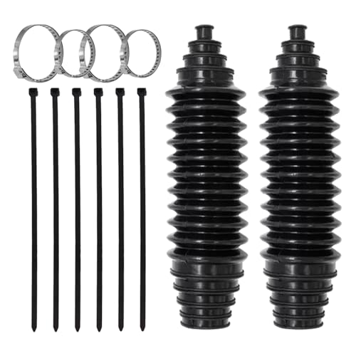 HHZL Steering Rack and Pinion Boot Kit Universal Silicone Bellow Steering Rack Guide Kit with 6 Cable Ties 4 Clamps Auto Inner Tie Rod Boot 1033070 Bellow Car Boots AccessoriesBlack - Image 1
