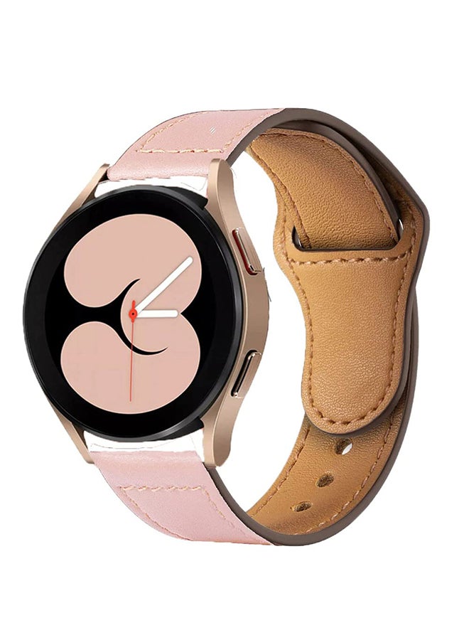 O Ozone Leather Bands For Samsung Galaxy Watch 7 6 5 4 FE 40mm 44mm 45mm/Galaxy Watch 6 4 Classic 43mm 47mm 42mm 46mm  Genuine Leather  Wristband -Pink - Image 2