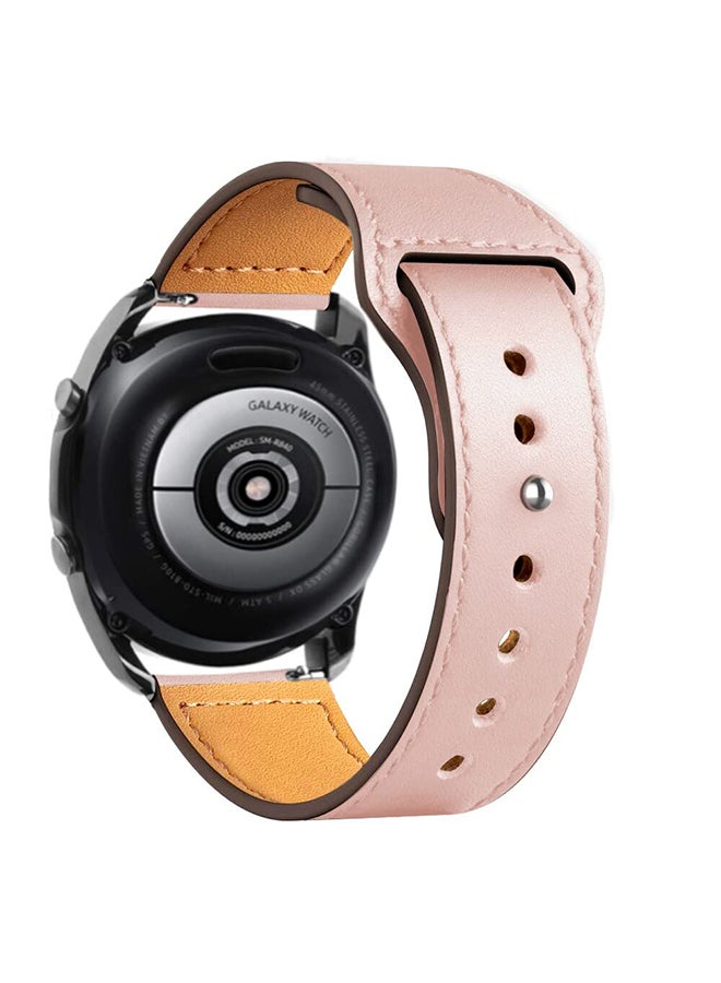 O Ozone Leather Bands For Samsung Galaxy Watch 7 6 5 4 FE 40mm 44mm 45mm/Galaxy Watch 6 4 Classic 43mm 47mm 42mm 46mm  Genuine Leather  Wristband -Pink - Image 1