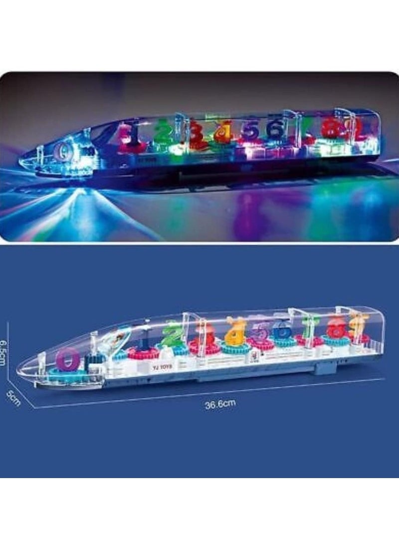 TOY GARDEN Transparent 3D Train 360 Degree Rotation Sound & Light Toy for 2-5 Years Kids Hand-Eye Coordination and Intellectual Development  - Image 2