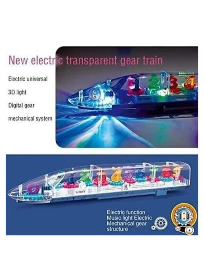 TOY GARDEN Transparent 3D Train 360 Degree Rotation Sound & Light Toy for 2-5 Years Kids Hand-Eye Coordination and Intellectual Development  - Image 4