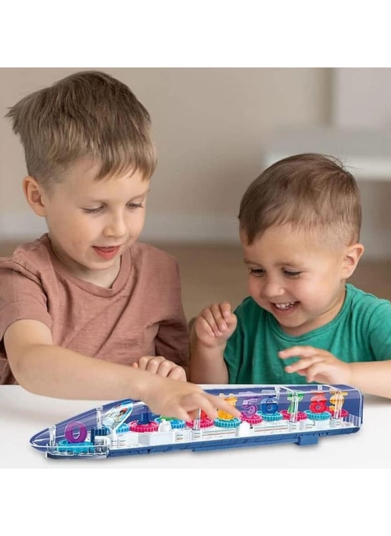 TOY GARDEN Transparent 3D Train 360 Degree Rotation Sound & Light Toy for 2-5 Years Kids Hand-Eye Coordination and Intellectual Development  - Image 5