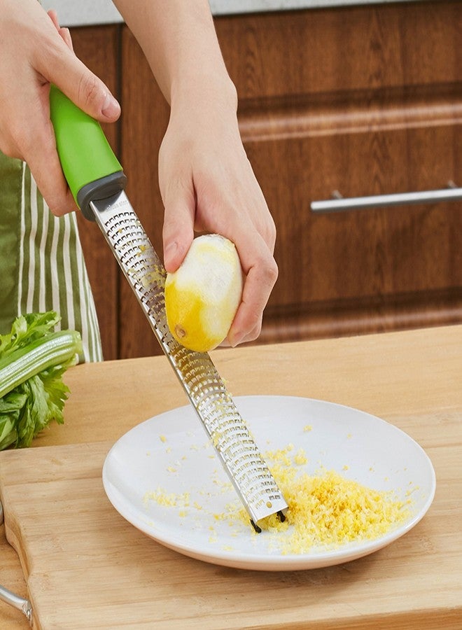 Sunkuka Pro Citrus Lemon Zester & Cheese Grater Stainless Steel - Ginger,Garlic,Potato Nutmeg,Chocolate Peeler with Cover and Cleaning Brush - Image 5