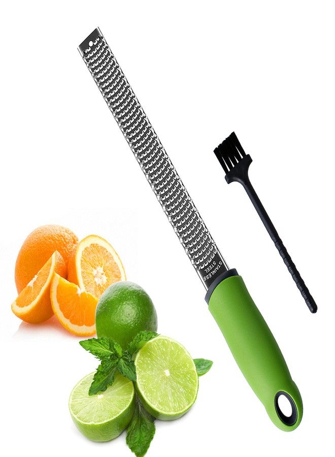 Sunkuka Pro Citrus Lemon Zester & Cheese Grater Stainless Steel - Ginger,Garlic,Potato Nutmeg,Chocolate Peeler with Cover and Cleaning Brush - Image 1