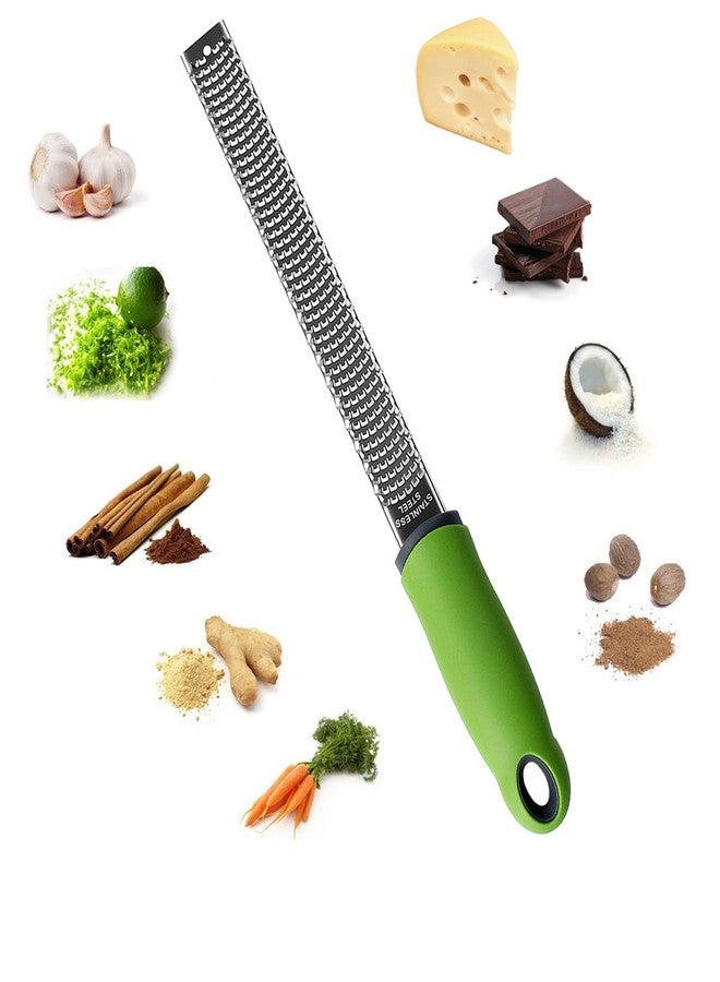 Sunkuka Pro Citrus Lemon Zester & Cheese Grater Stainless Steel - Ginger,Garlic,Potato Nutmeg,Chocolate Peeler with Cover and Cleaning Brush - Image 2