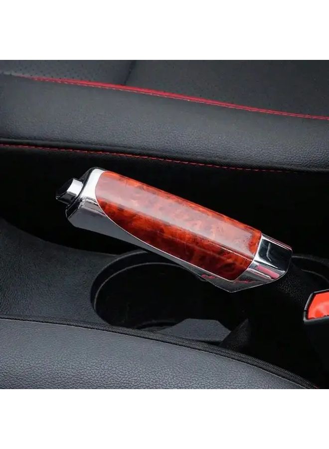 Universal Mahogany Texture Handbrake Cover Scratch Resistant ABS for Car SUV Truck - Image 4