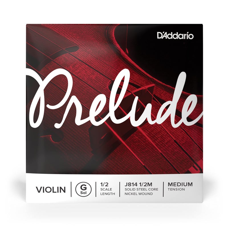 D'Addario D'Addario Prelude Violin Single G String, 1/16 Scale, Medium Tension - J814 1/2M - Solid Steel Core, Warm Tone, Economical and Durable – Educator’s Choice for Student Strings  - Image 1