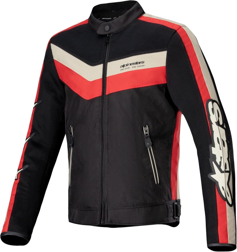 Alpinestars T Dyno Air Motorcycle Jacket - Lightweight Mesh Ventilated, Sport Fit, Tech Air Compatible, Black/Bright Red/Ecru, Size L - Image 1