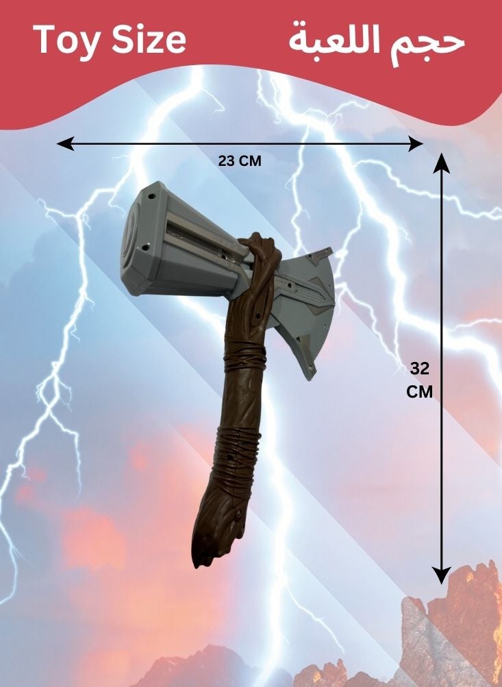بريميم لعبة فأس ستورمبريكر من مارفل أفنجرز ثور - نسخة طبق الأصل من سلاح الأبطال الخارقين باللونين البني والفضي للأطفال، فأس مطرقة لعب الأدوار مستوحاة من شخصية ثور - Image 4
