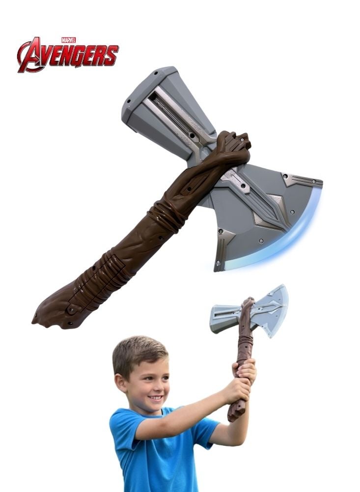 بريميم لعبة فأس ستورمبريكر من مارفل أفنجرز ثور - نسخة طبق الأصل من سلاح الأبطال الخارقين باللونين البني والفضي للأطفال، فأس مطرقة لعب الأدوار مستوحاة من شخصية ثور - Image 1
