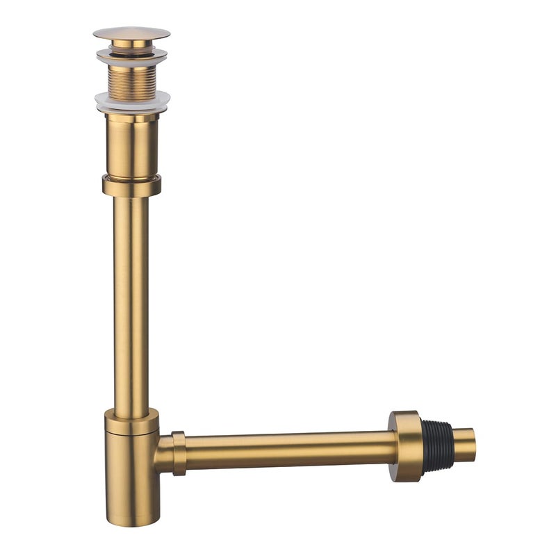 RANDOM Brass P Trap with Bathroom Sink Stopper Kit Without OverflowChampagne Bronze UShape 114 inch Sink Trap with 116 Slip Joint Extension TubeAdjustable Height Sink Drain Bottle PTrap Kit - Image 2