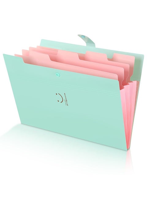 1 Pcs Expanding File Folder, Letter A4 Paper Accordion Document Organizer(Green)