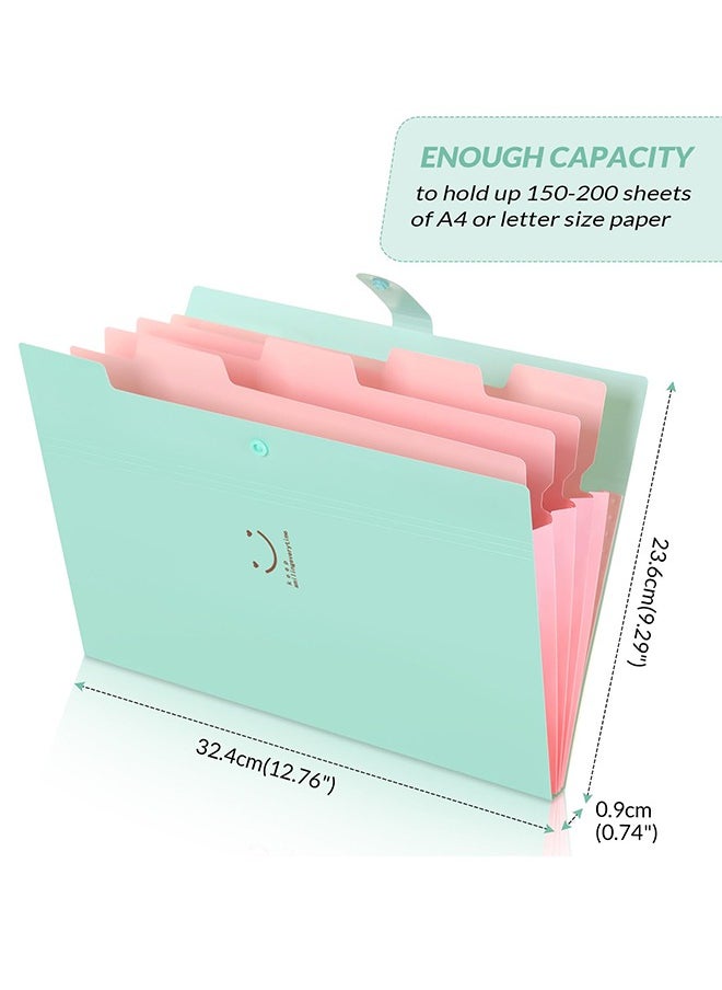 Generic - 1 Pcs Expanding File Folder, Letter A4 Paper Accordion Document Organizer(Green) - Image 1
