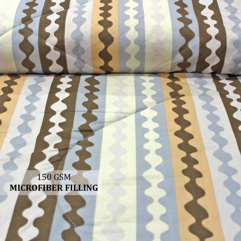 AURAVE Microfiber 210 Tc Reversible All Season Comforter/Quilt, Single, 150 GSM, Brown - Image 5