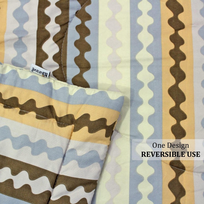 AURAVE Microfiber 210 Tc Reversible All Season Comforter/Quilt, Single, 150 GSM, Brown - Image 3