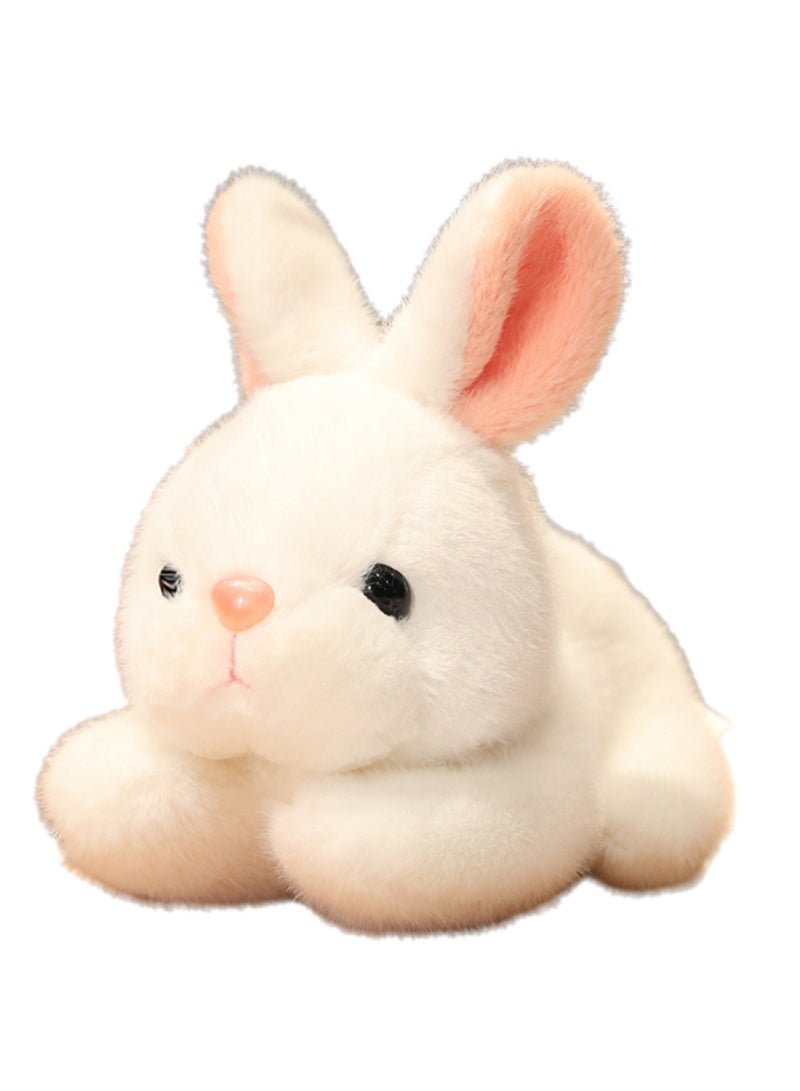25 CM Cute Rabbit Shape Plush Toy Soft Stuffed Simulation Doll For Girls And Boys All Ages Gift (White) - Image 1