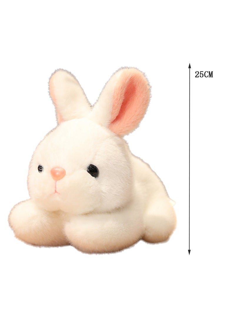 25 CM Cute Rabbit Shape Plush Toy Soft Stuffed Simulation Doll For Girls And Boys All Ages Gift (White) - Image 2