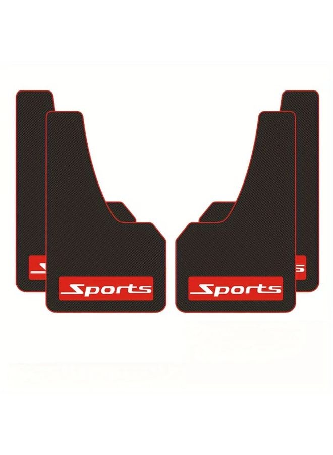 Black And Red PVC Mud Flaps For Sedans SUVs Trucks Cartoon Style Durable - Image 2