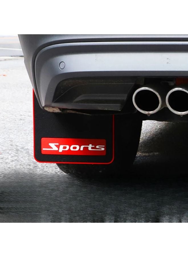 Black And Red PVC Mud Flaps For Sedans SUVs Trucks Cartoon Style Durable - Image 4