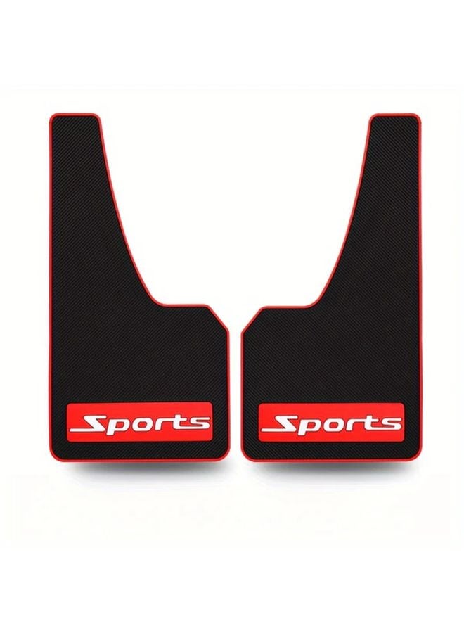 Black And Red PVC Mud Flaps For Sedans SUVs Trucks Cartoon Style Durable - Image 5
