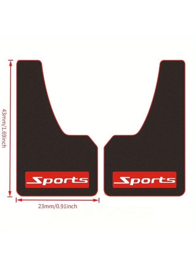 Black And Red PVC Mud Flaps For Sedans SUVs Trucks Cartoon Style Durable - Image 3