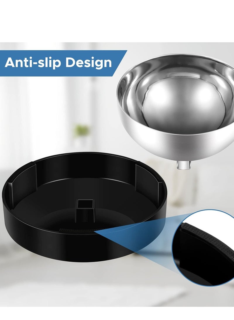 الأزرق جي دبليو Cat food bowl with 15 ° inclined lifting stainless steel feeding bracket for anti vomiting and easy cleaning, suitable indoor cats dogs (black single bowl) - Image 3